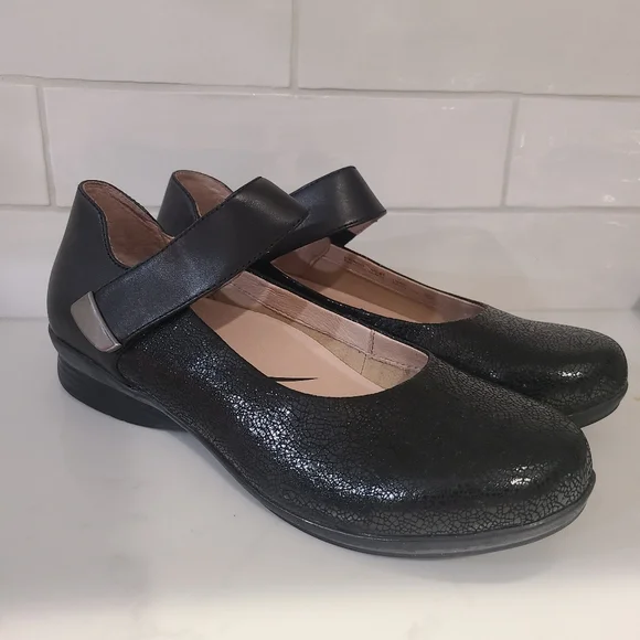Dansko Audrey Mary Jane Black Leather Shoes Size 41 | 10.5 - 11 - Picture 1 of 16